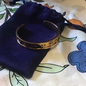 Tory Burch gold raised logo cuff